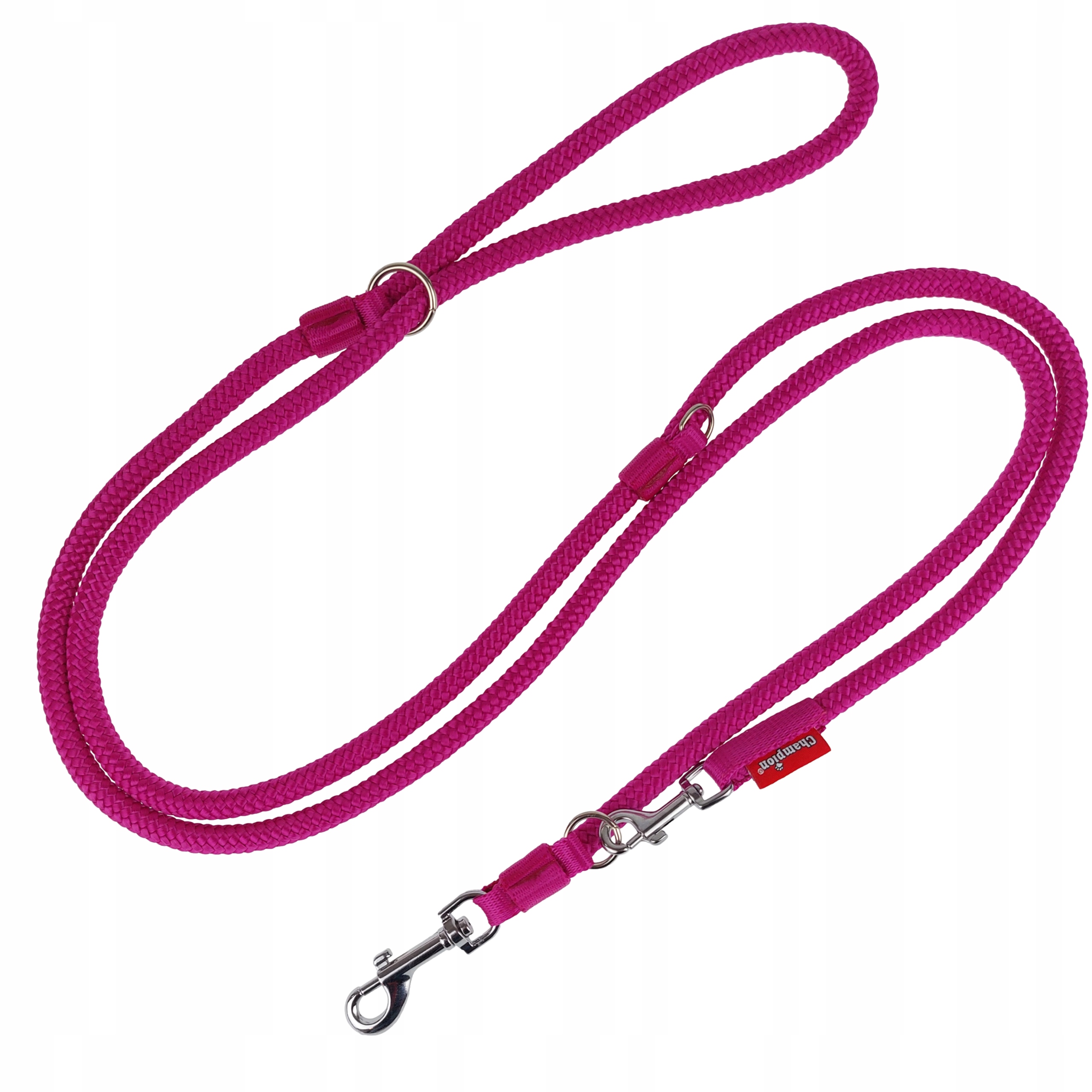 Levně Vodítko pro středního psa Nastavitelná šňůra 2,5 m/1,0 cm Champion Fuchsiová růžová
