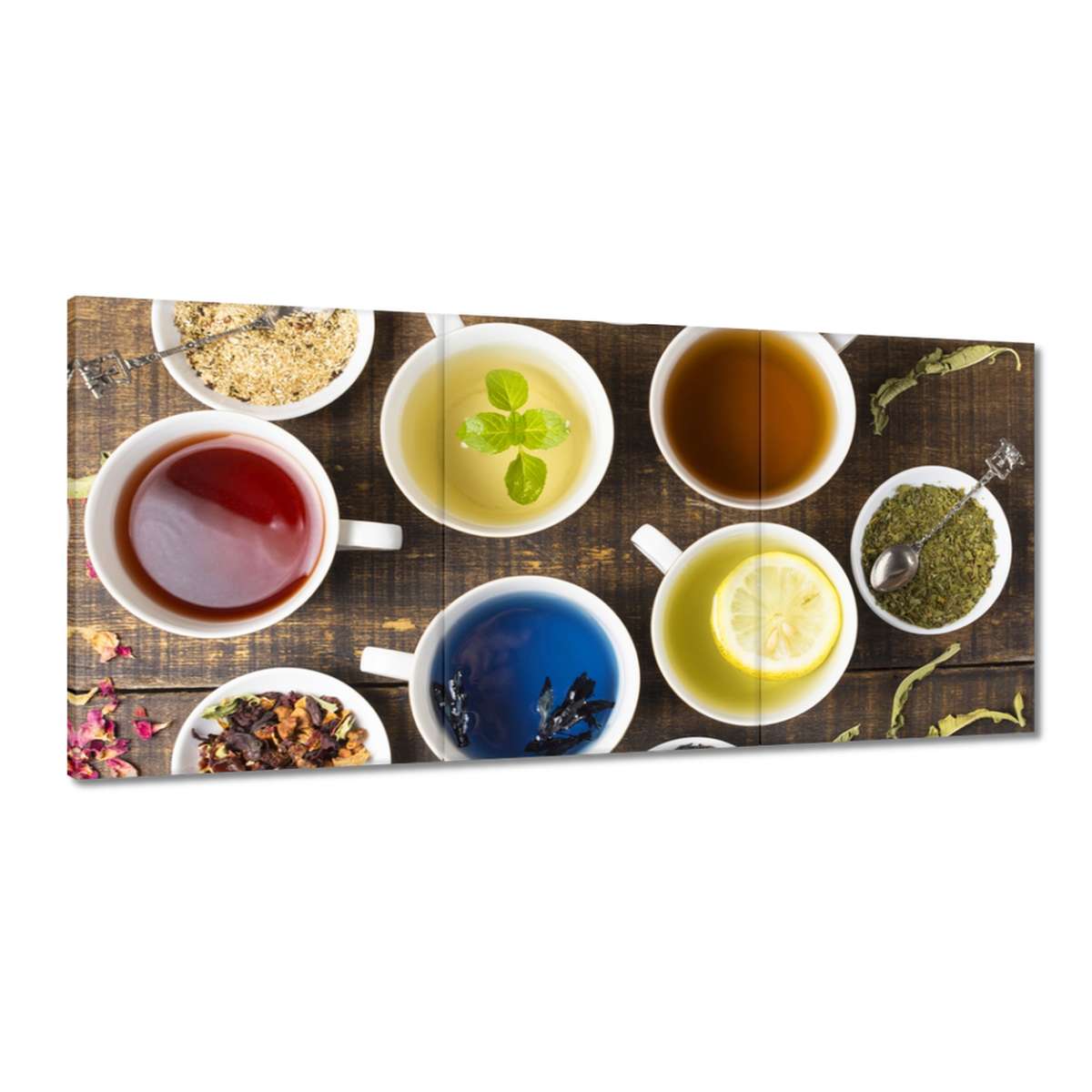 Obrazy 210x100 Sada rôznych čajov