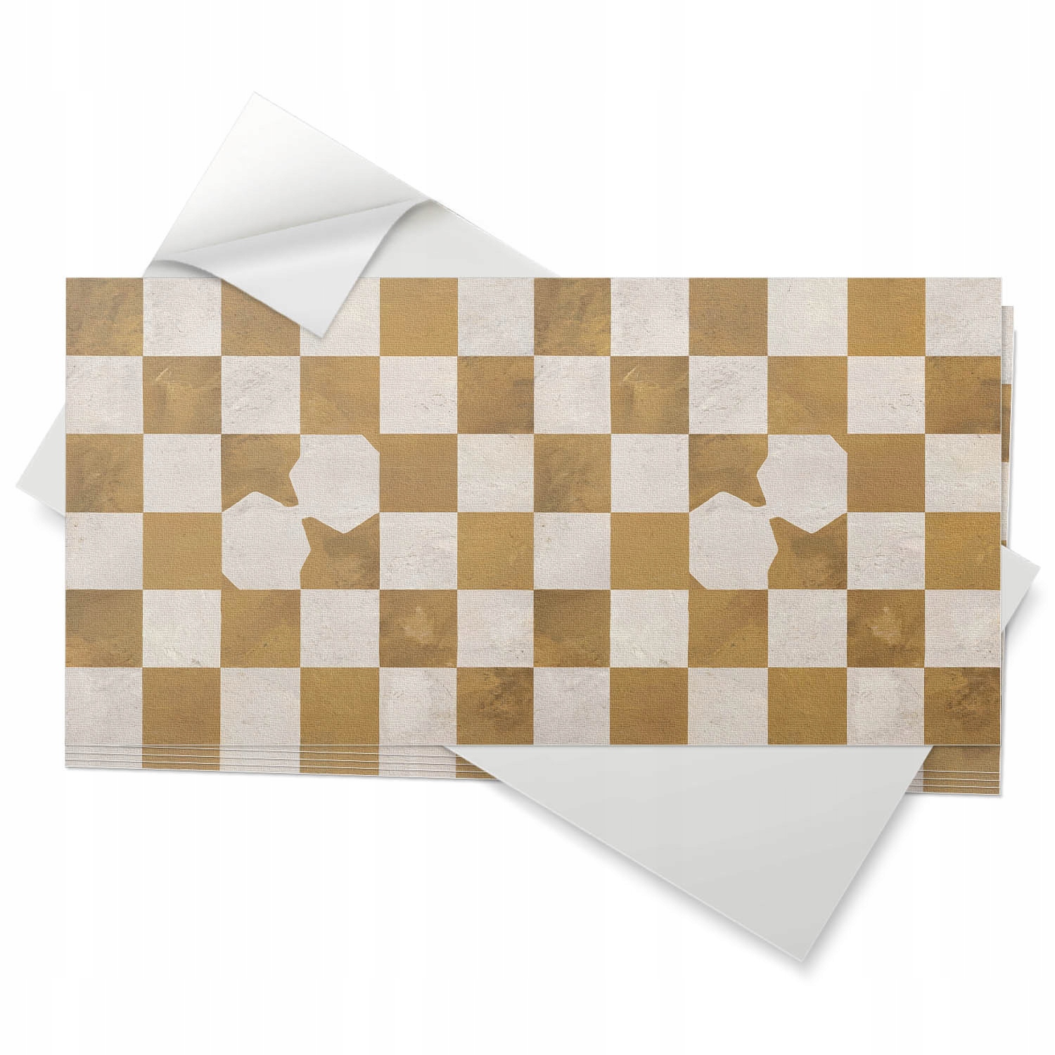 Sada dlaždic Vinyl Pvc 6 ks 60x30 cm Abstraktní šachovnicový vzor