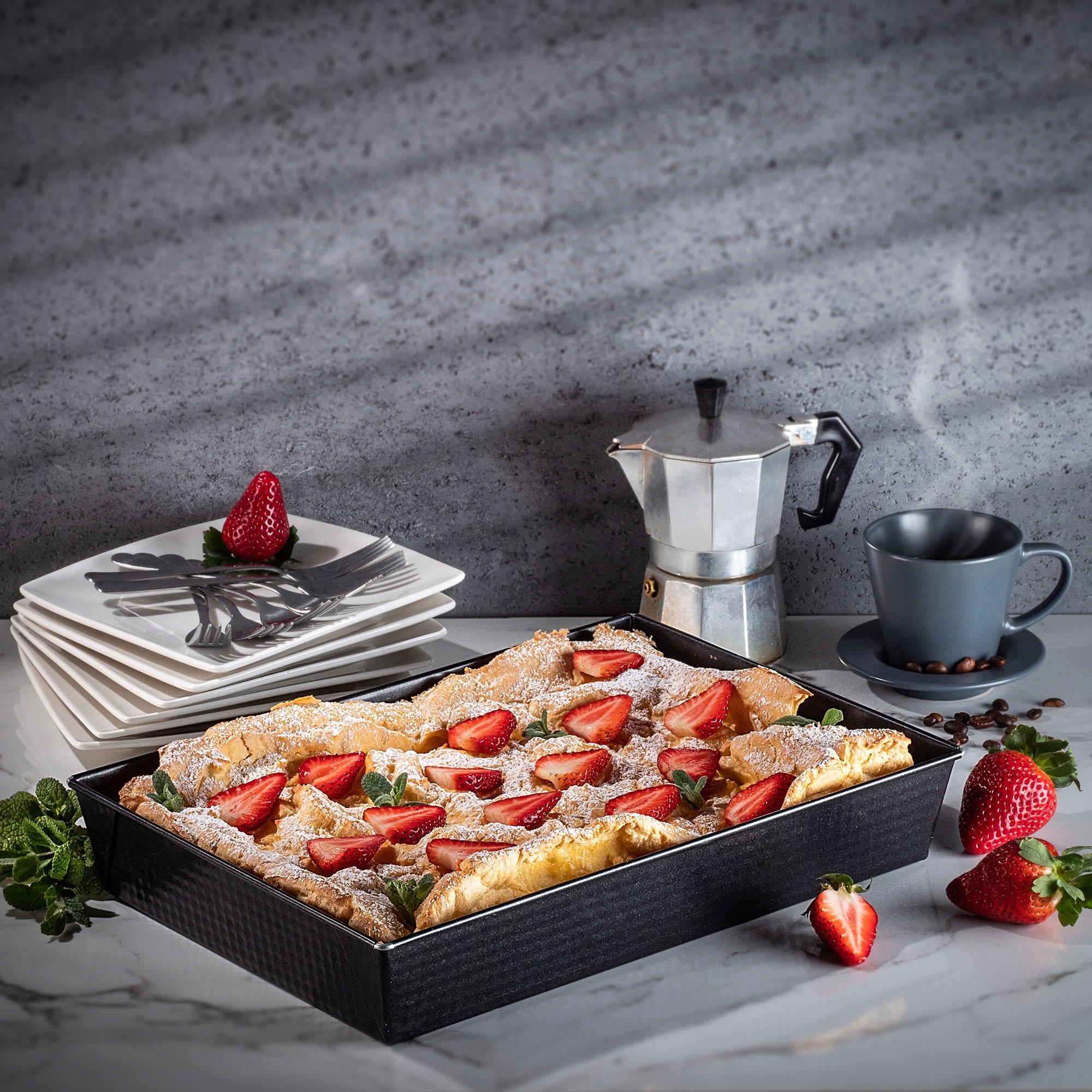BLACHA FORMA DO PIECZENIA CIASTA NIEPRZYWIERALNA PROSTOKĄTNA 36x25x6 Kod producenta K4008