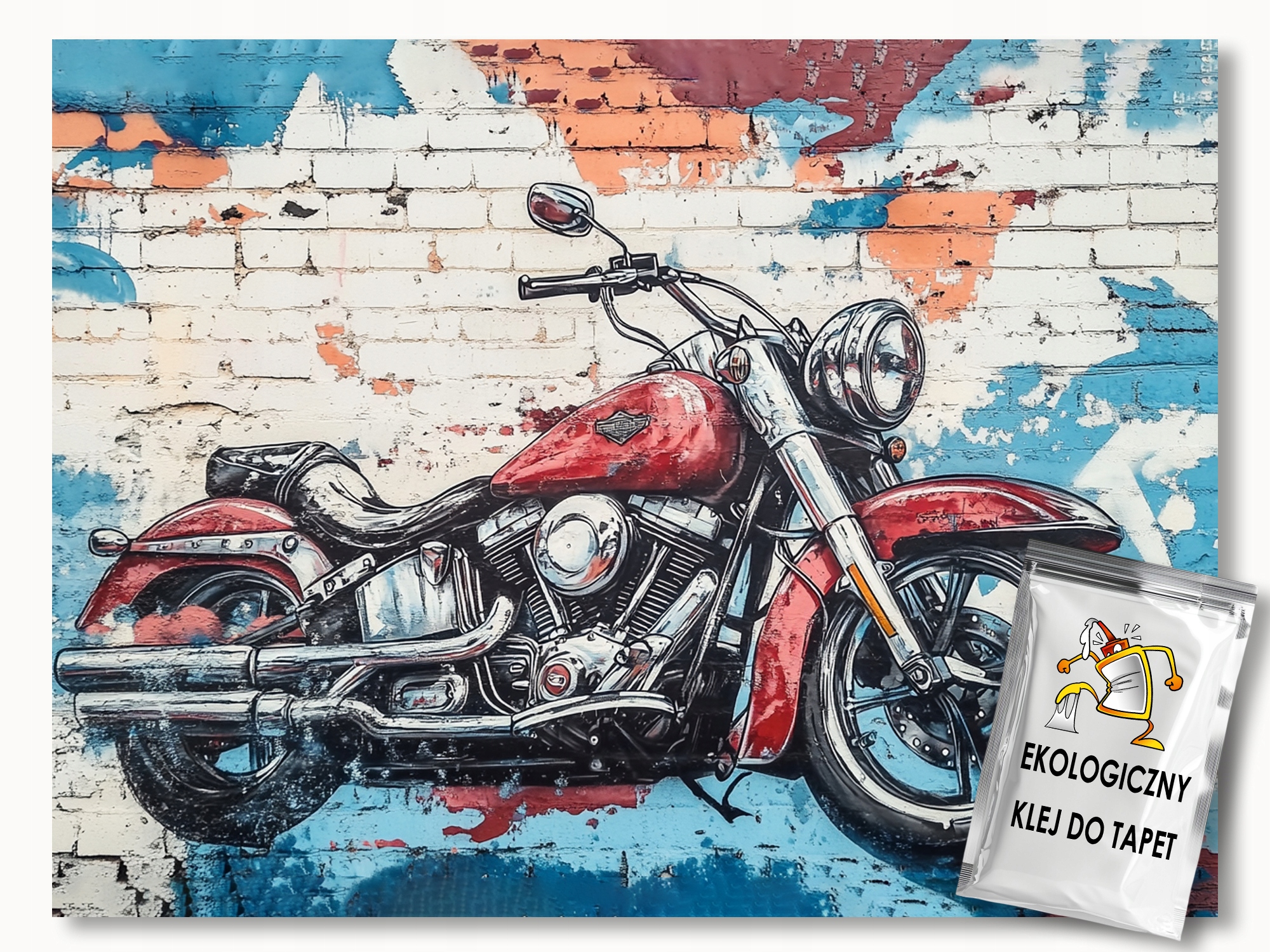 Fototapeta Flizelina Zeď Cihlová Zeď Graffiti Motor Spray 368x254 130g