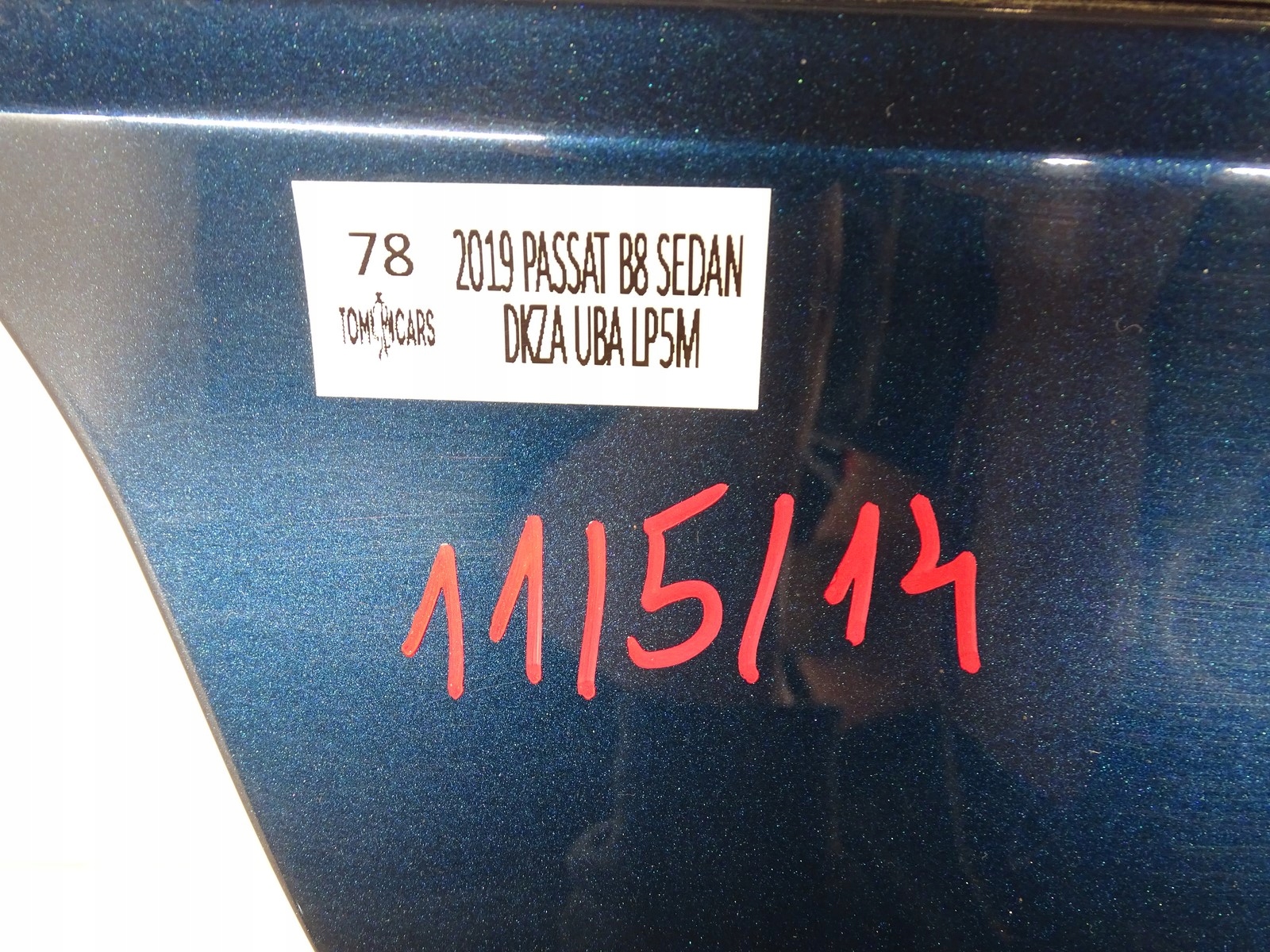 door right right rear part rear. VW PASSAT B8 sedan LP5M