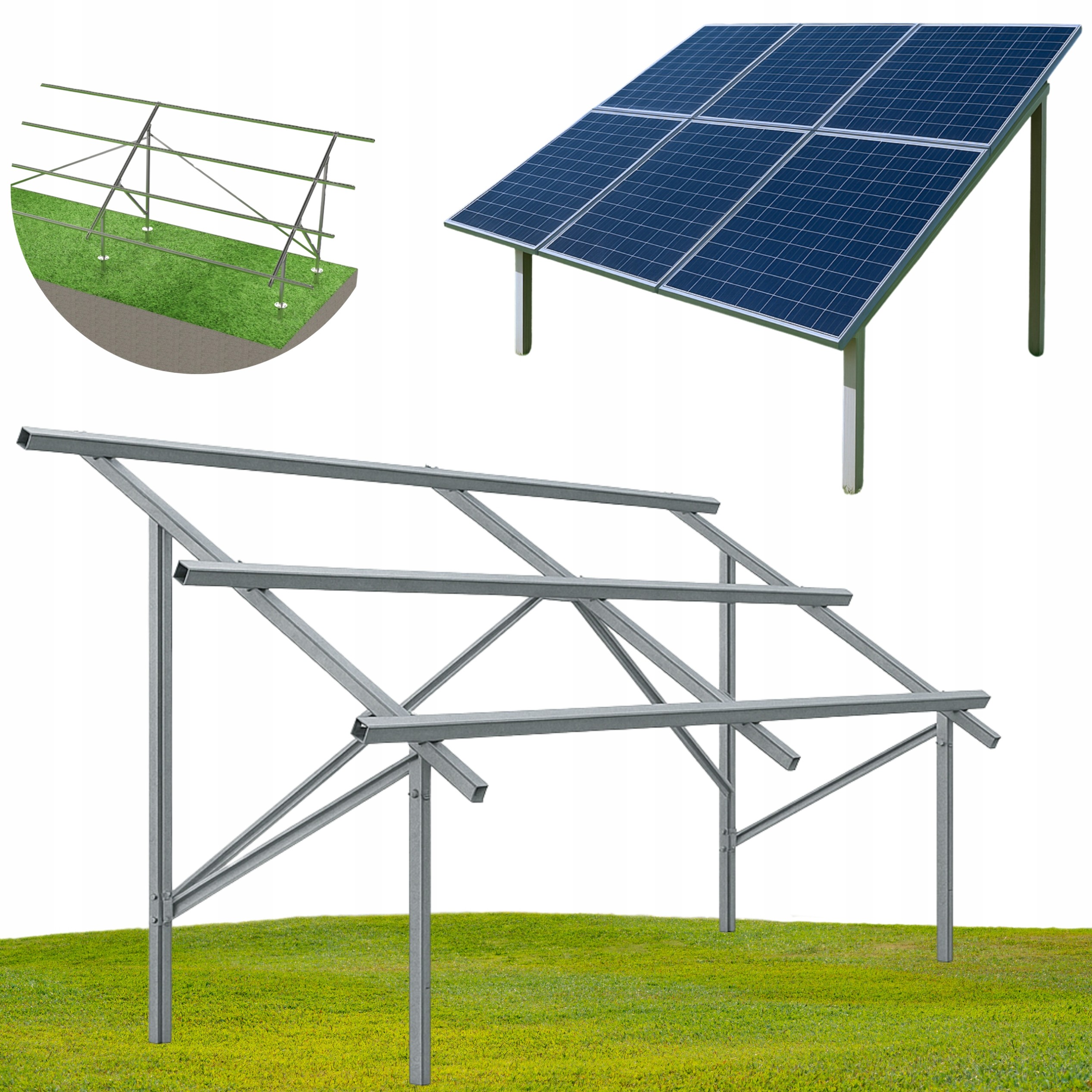 Onetric Základní konstrukce pro 6 Pv modulů Rám 30 mm Černá