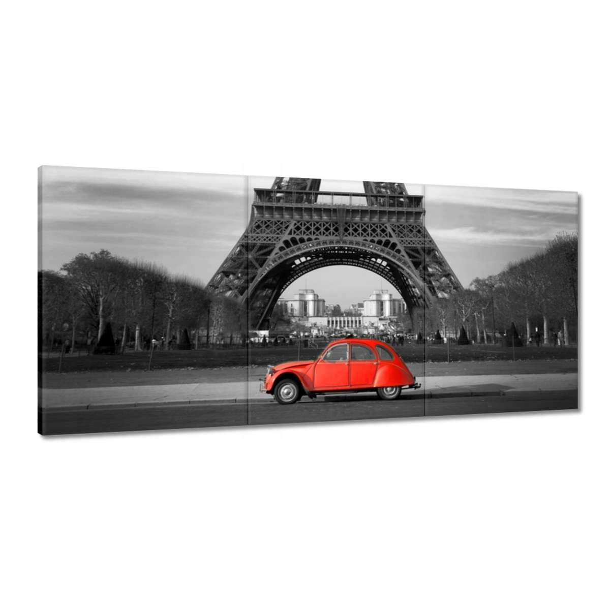 Obrazy 210x100 Červené auto Veža