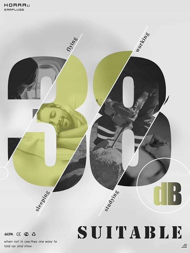 ZATYCZKI DO USZU Z MIEKKIEJ PIANKI REDUKCJA SZUMU 38DB 5 PAR Model ZIELONY