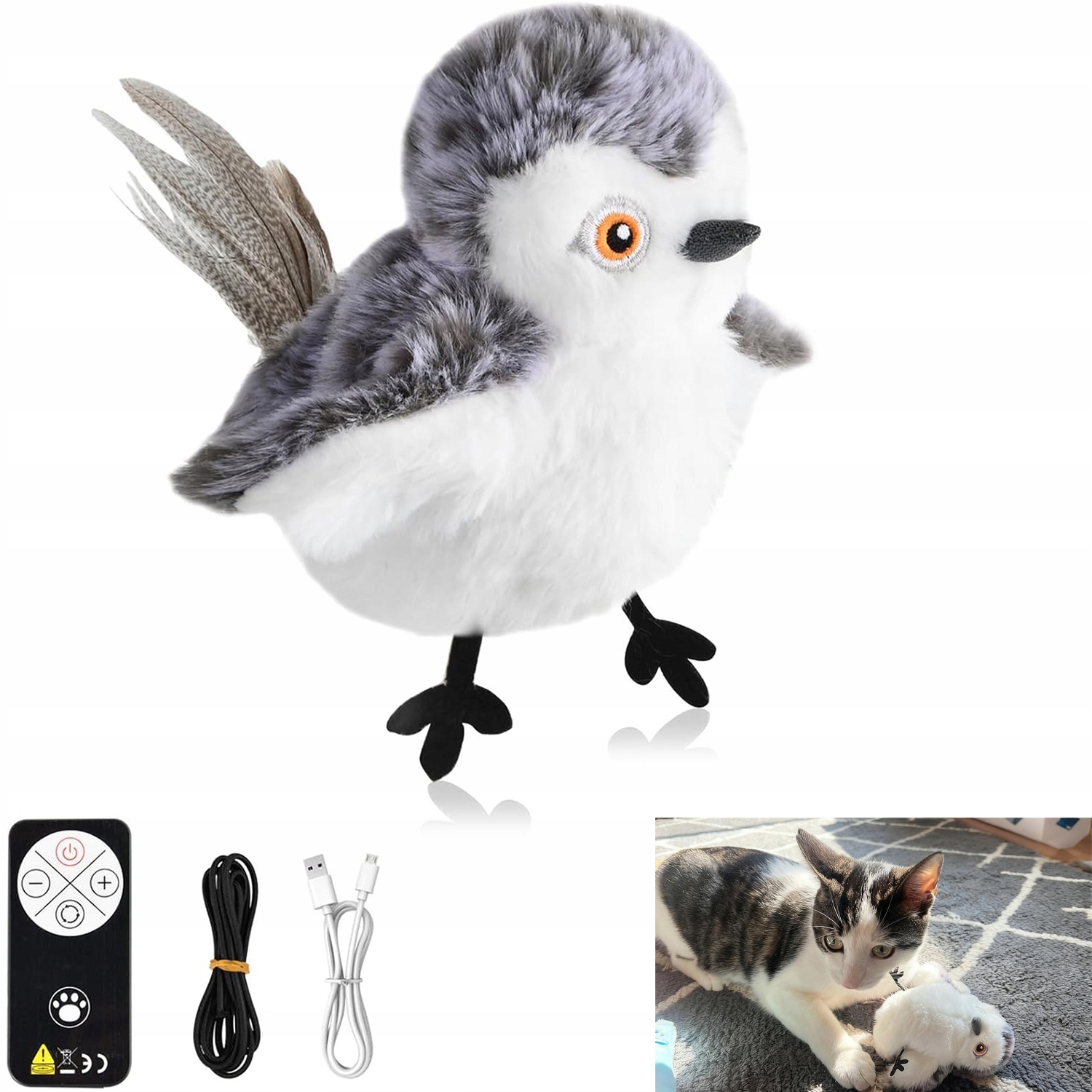 Levně Interaktivní Hračka Pro Kočky Realistický pohyb křídel Zvuk lovu