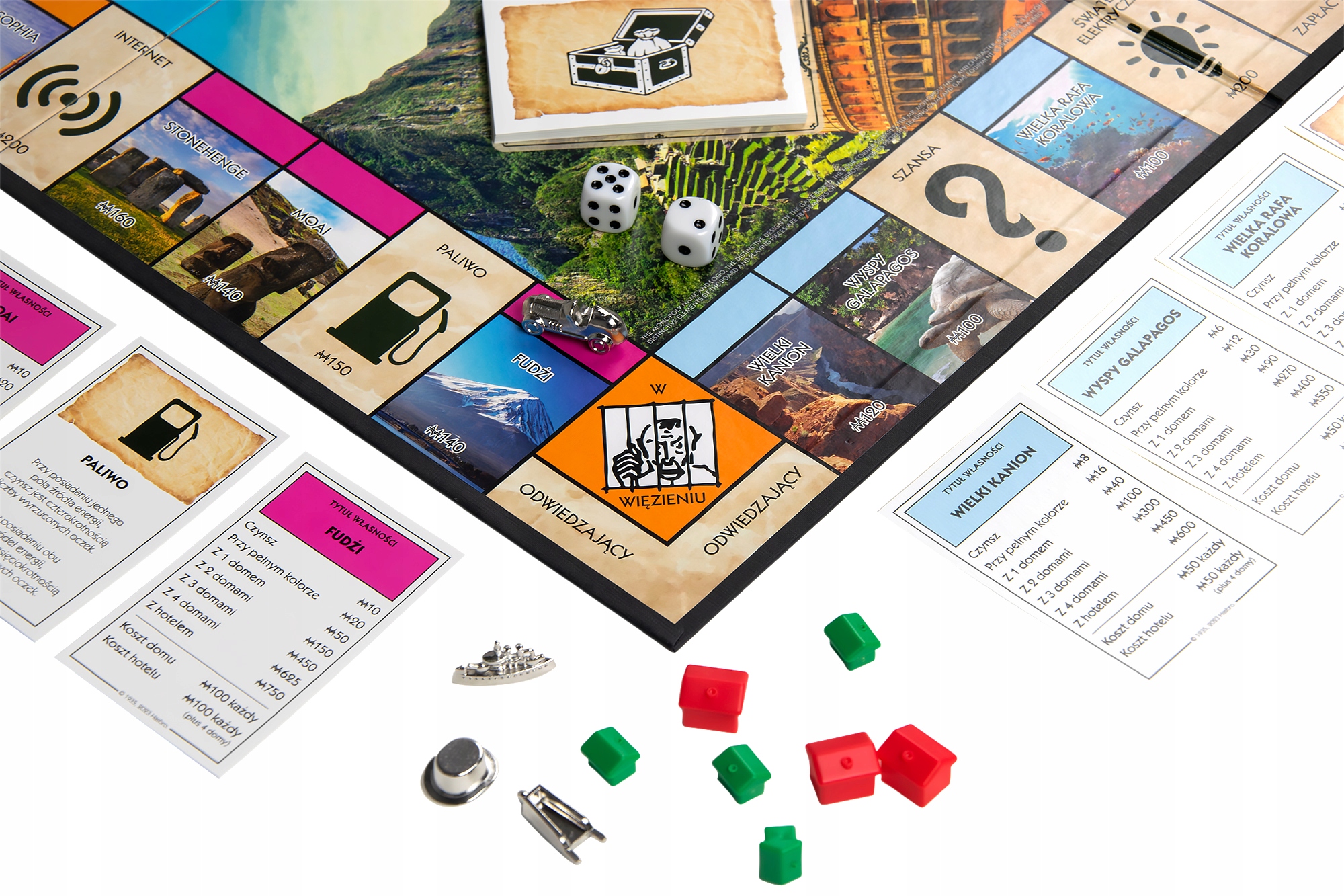 MONOPOLY CUDA ŚWIATA STRATEGICZNA GRA PLANSZOWA PODRÓŻE PO ŚWIECIE Wydawca Winning Moves