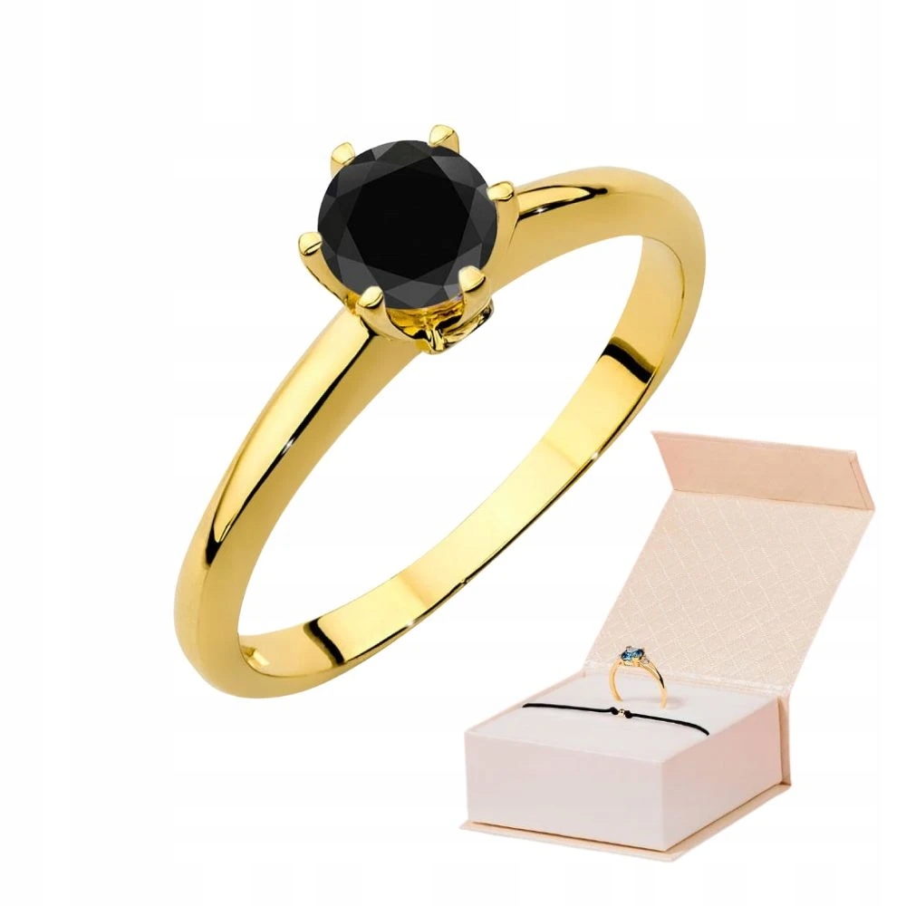 Černý Diamant 0,50ct Zlatý Prstýnek 585 Zlatý Náramek