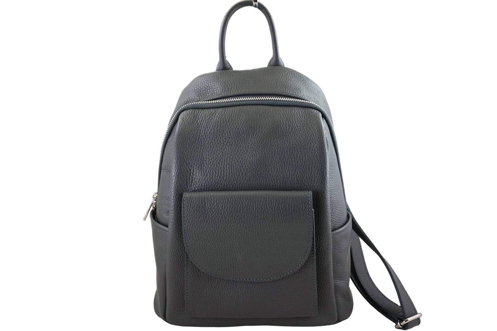 Kožený dámský městský batoh tmavě šedý