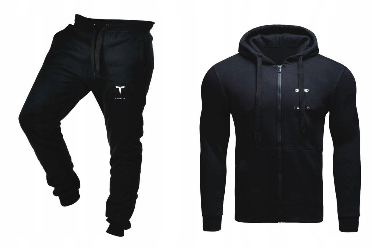 Tepláková Souprava Teplákovka Tesla Pánská Rozepínací Černá L