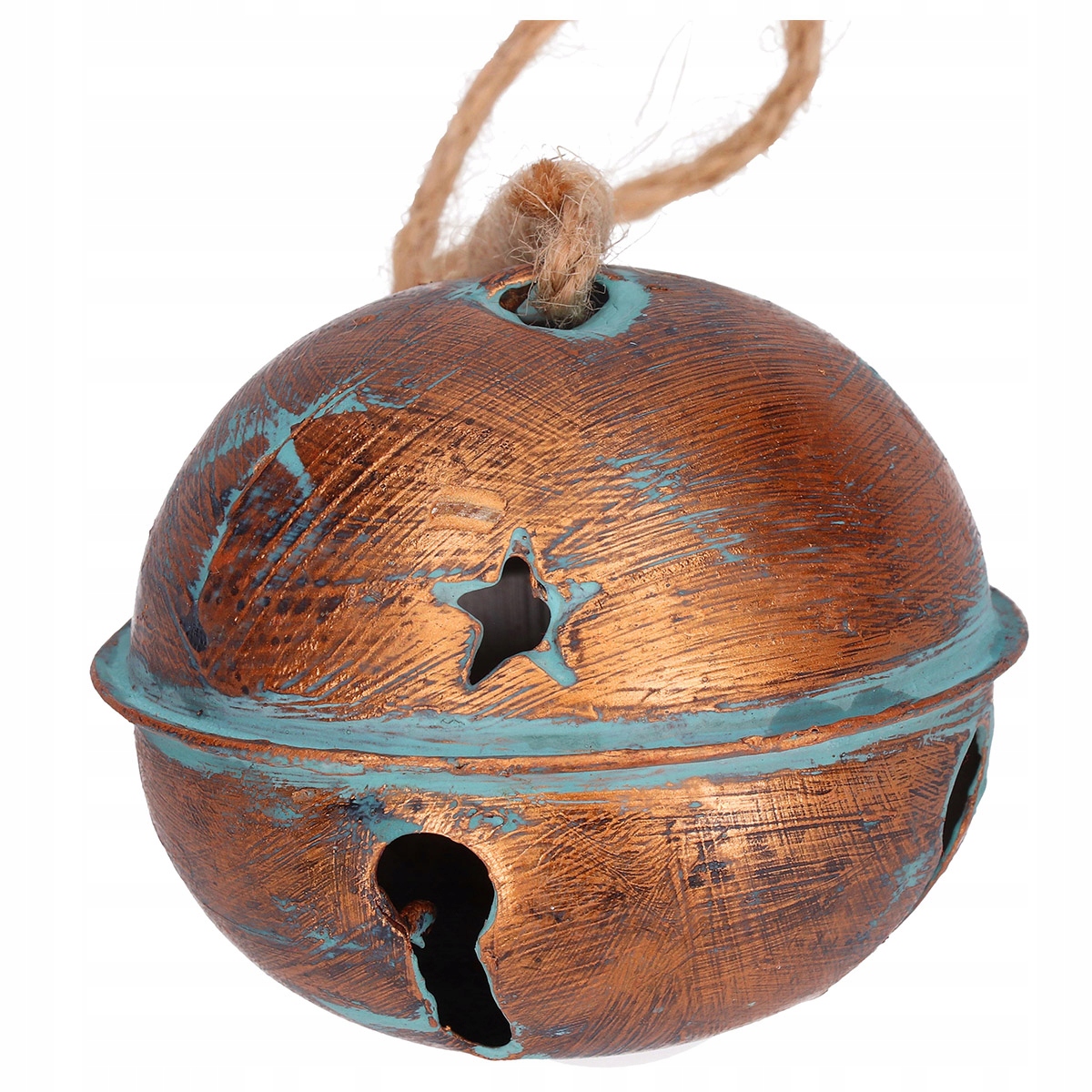 DUŻY DZWONEK METALOWY ZARDZEWIAŁY MEGA ZAWIESZKA NA DRZWI WIENIEC OKNO Kolor odcienie brązu i beżu odcienie niebieskiego