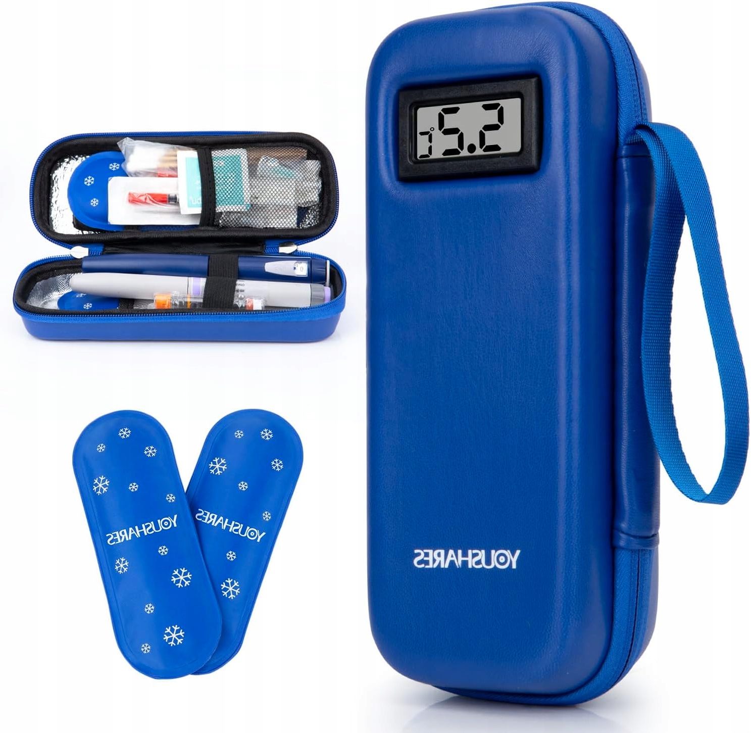 PIÓRNIK INSULINY Z DWOMA ŻELOWYMI TORBAMI DO PODRÓŻY