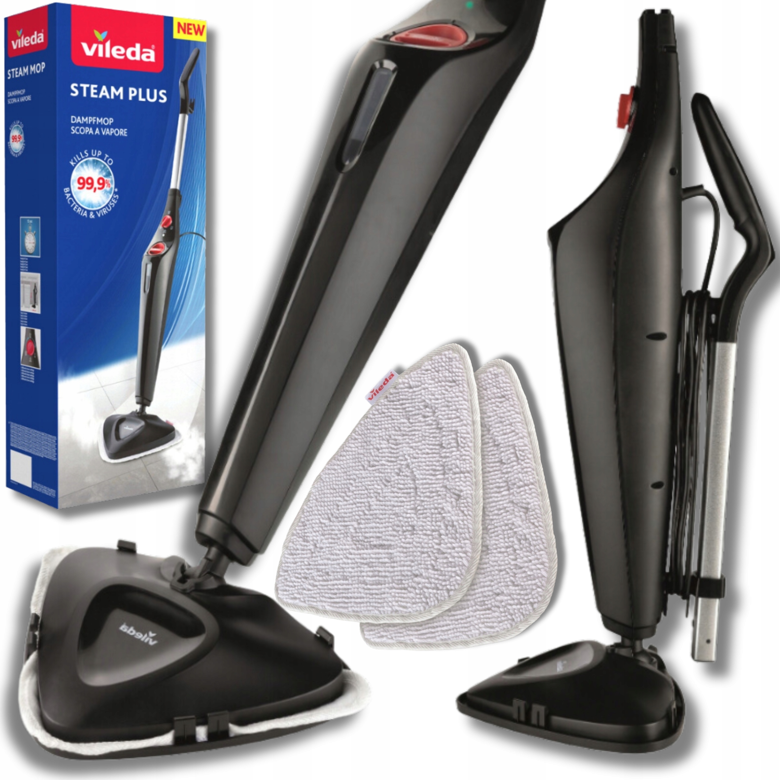 Mocny Mop Parowy Elektryczny Vileda Steam Plus Cichy Lekki Bez Smug