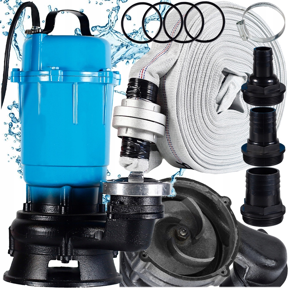 Čerpadlo Na Čistou Špinavou Vodu Žumpa Drtič Kalů 3200W Hadice 30M