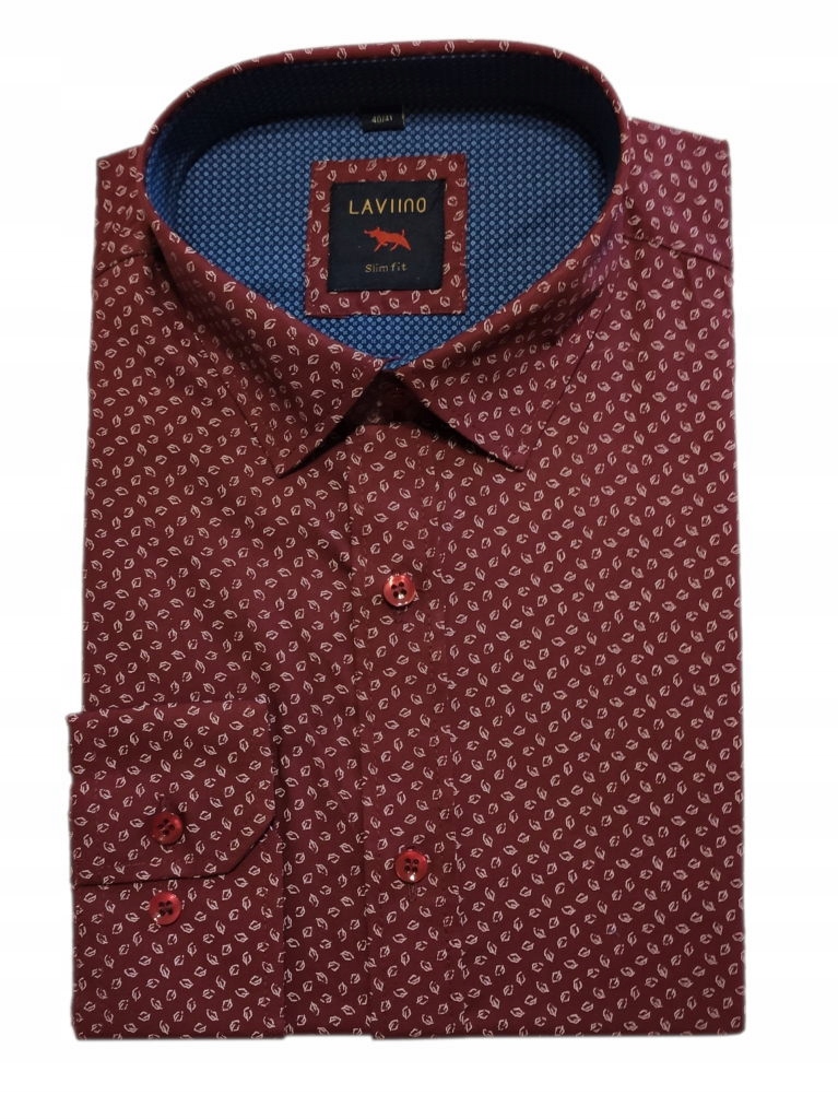 

XL-42/43 Elegancka koszula lekki slim bordowa