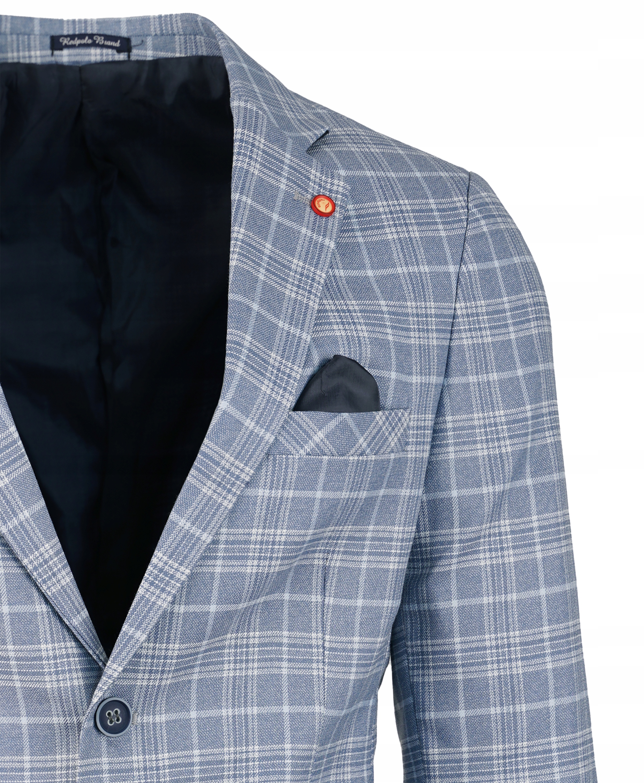 MARYNARKA MĘSKA W KRATĘ WIZYTOWA CASUAL NIEBIESKA ELEGANCKA TURECKA 54