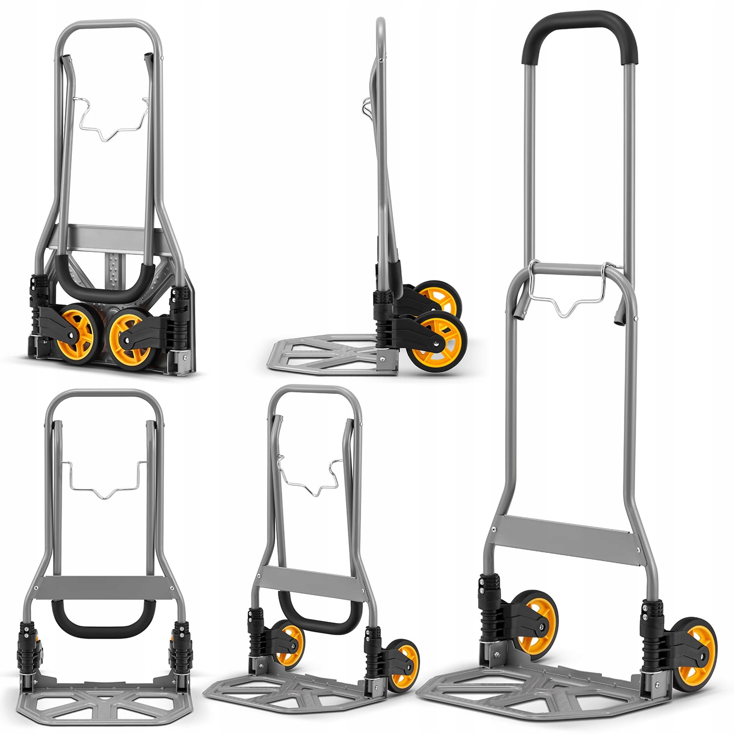 Přepravní ruční vozík, silný skládací mlynář Higher, 70 kg, plochý