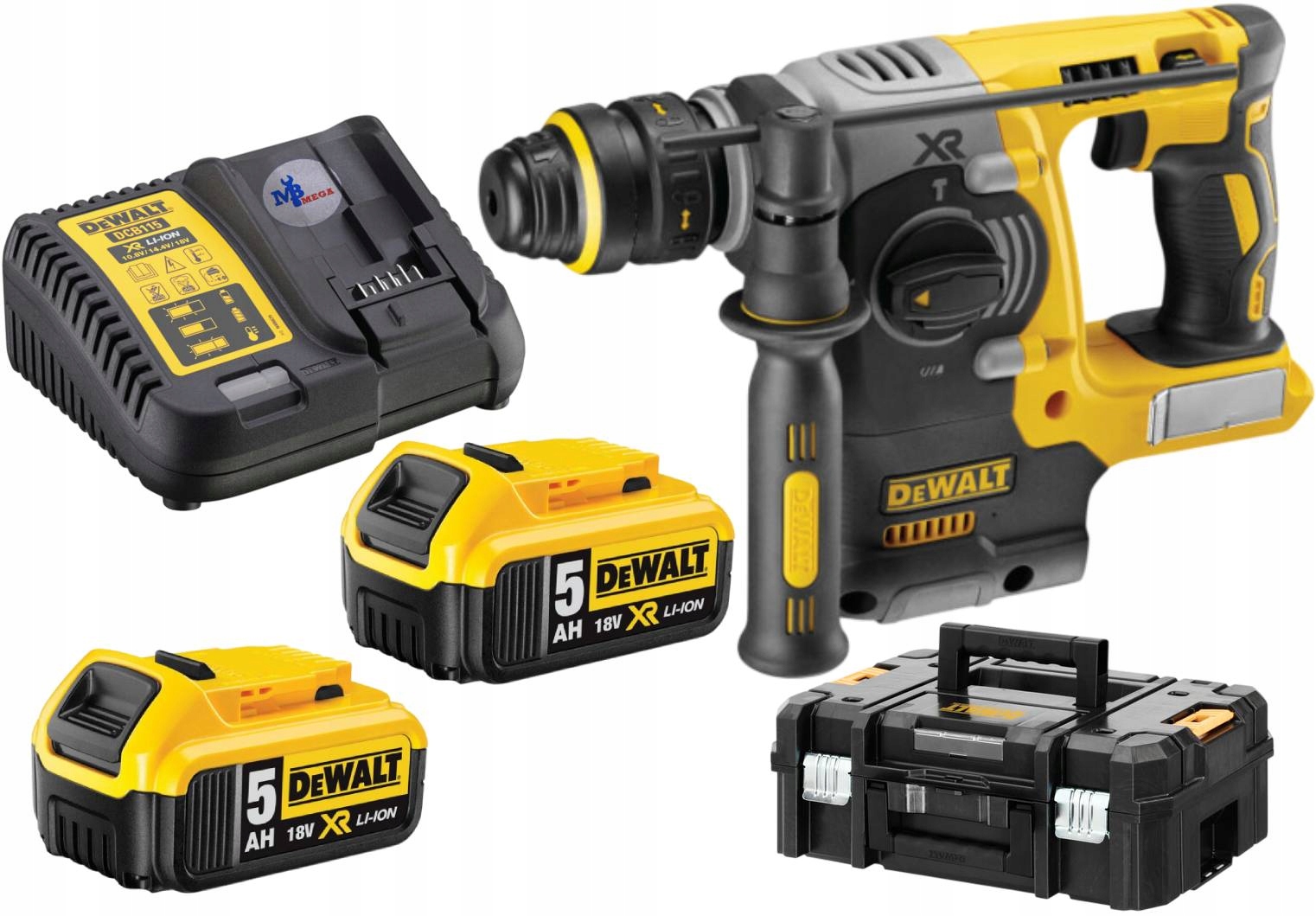 Dewalt młotowiertarka 2,1J 18V 2x Akumulator 5,0Ah Młot kująco wiercący