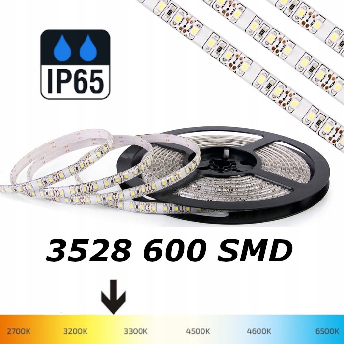 

Taśma Led 3528 600 IP65 Wodoodporna Biała Ciepła