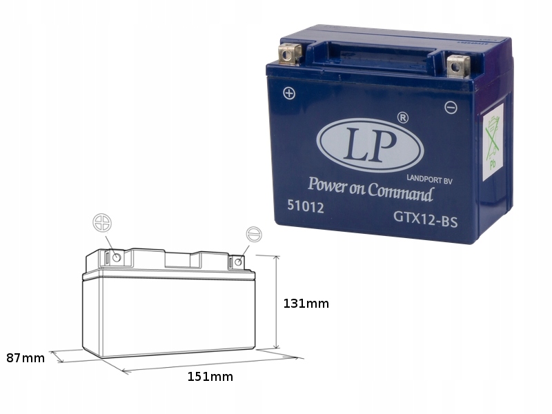 Landport Gélová Batéria GTX12-4 (mg LTX12-4) 12V 10AH 151X87X131 Bezúdržbová