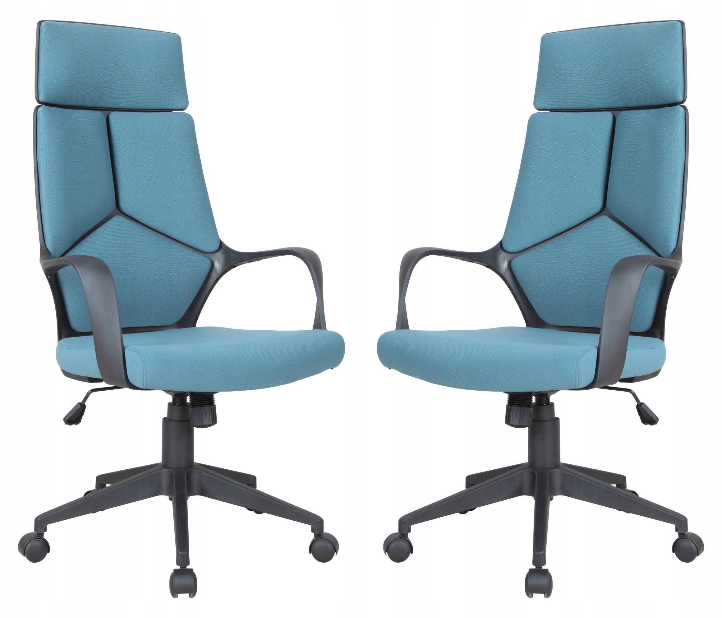 Fotel Biurowy Noah Obrotowy Niebieski Tkanina Pracowniczy Krzesło do Pokoju