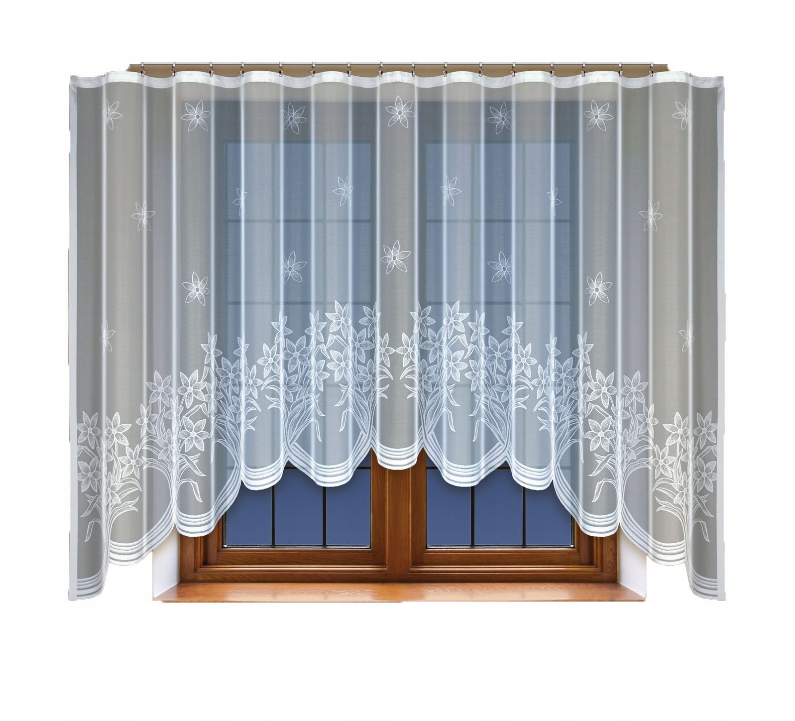 

Biała żakardowa firanka z taśmą 242570 160 x 400cm