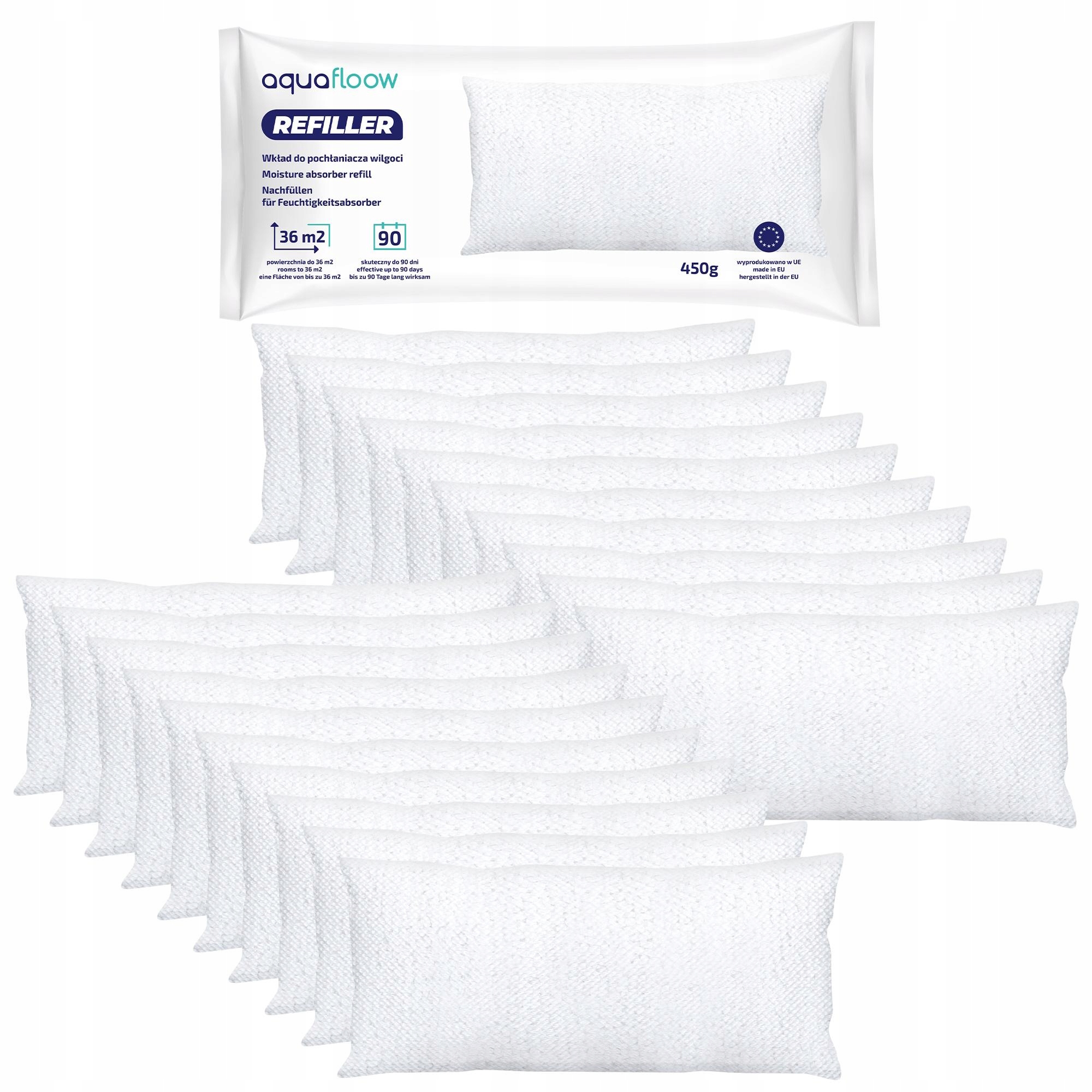 Náplň do pohlcovače vlhkosti odvlhčovače vzduchu AquaFloow 450g 20 ks