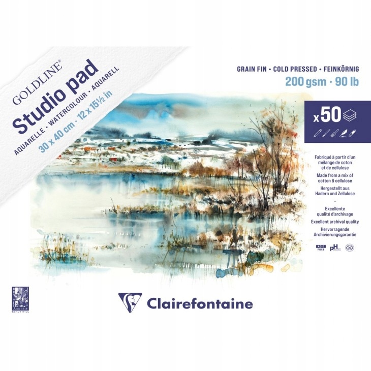 Clairefontaine Goldline Studio Pad 200G 50ARK 30X40