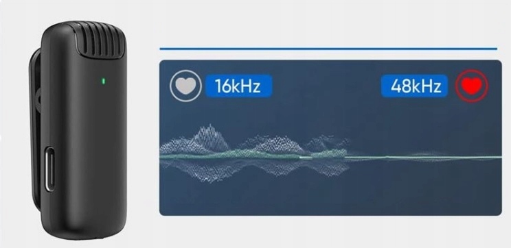 2X MIKROFON KRAWATOWY BEZPRZEWODOWY USB-C + ETUI Marka bez marki