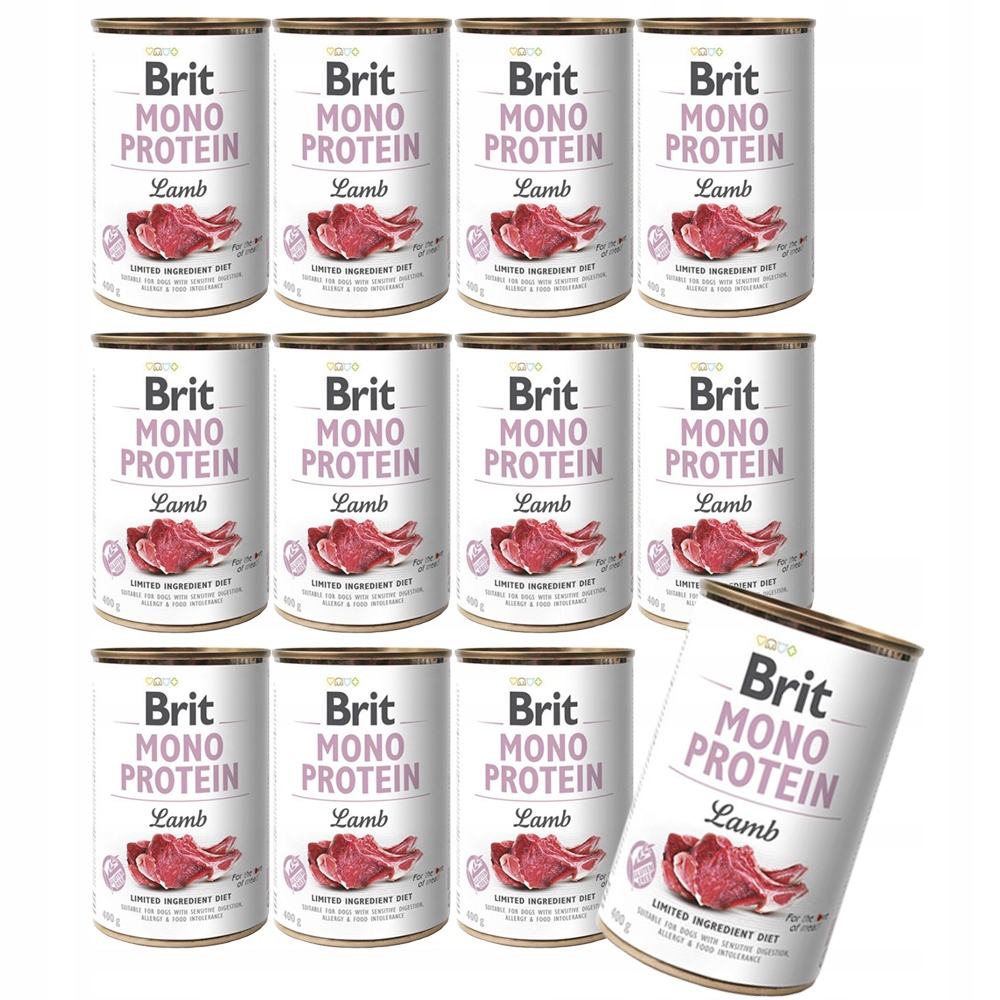 Brit Mono Protein Lamb 12x400g Mokra karma monobiałkowa dla psa