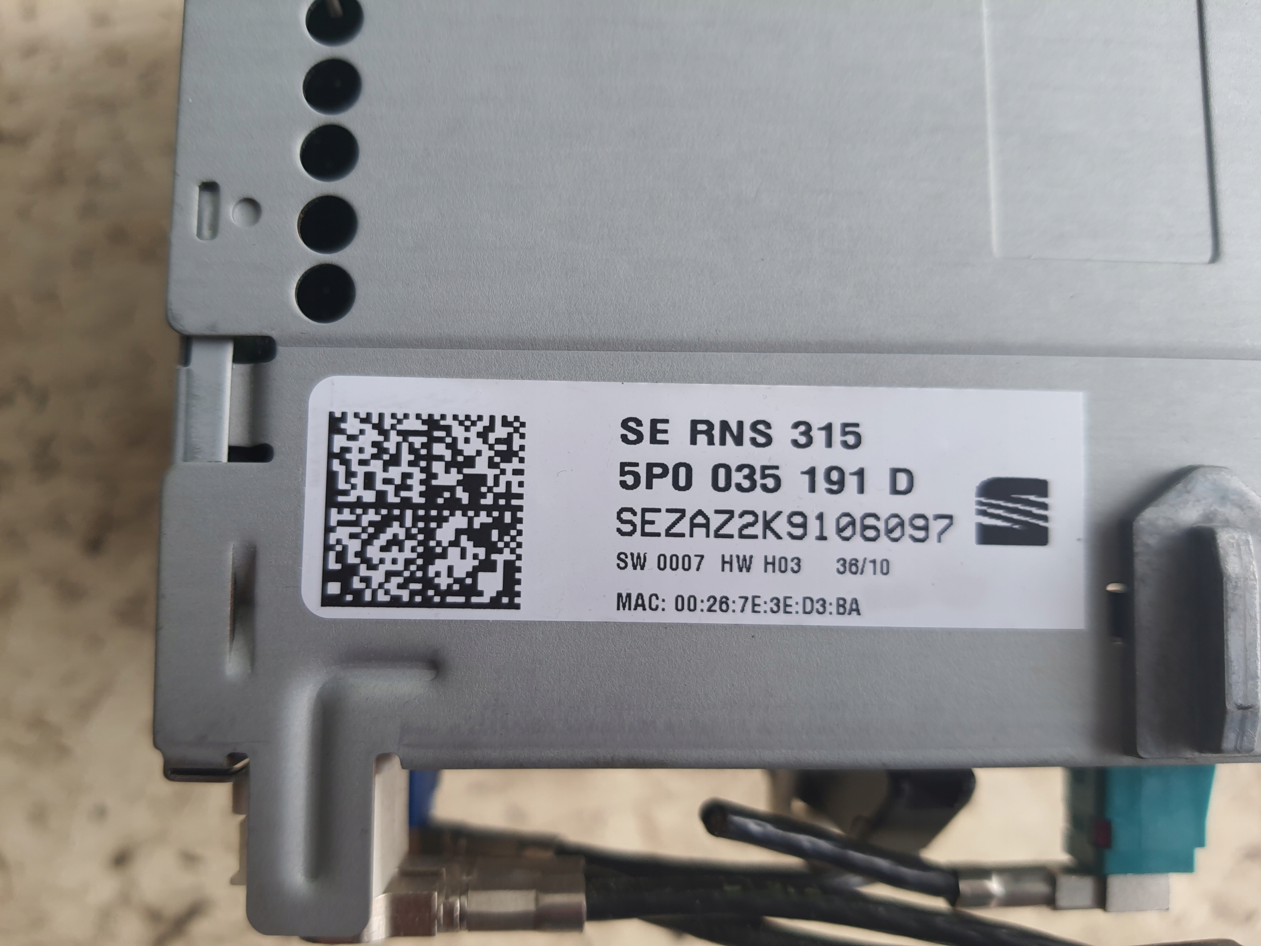 SEAT ALHAMBRA II RADIO navigation 5P0035191D