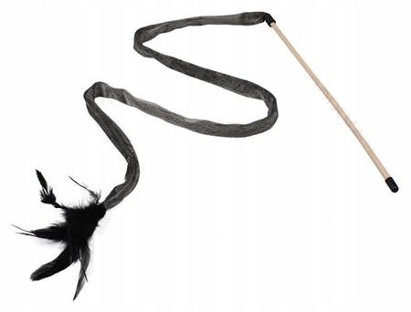 

Zabawka wędka pióra na patyku kijku dla kota Black