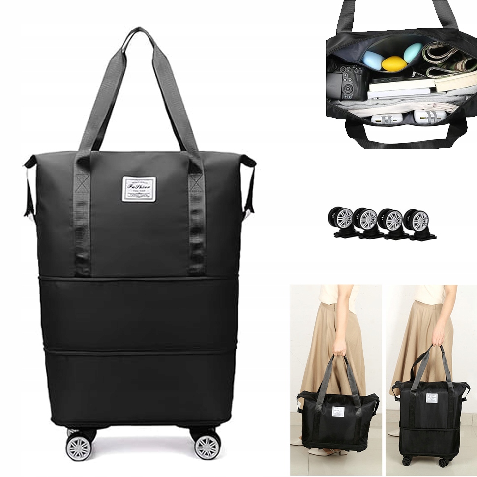 Cestovní taška Velká Sportovní Příruční Zavazadlo Turistická Nepromokavá Černá 26L až 54L