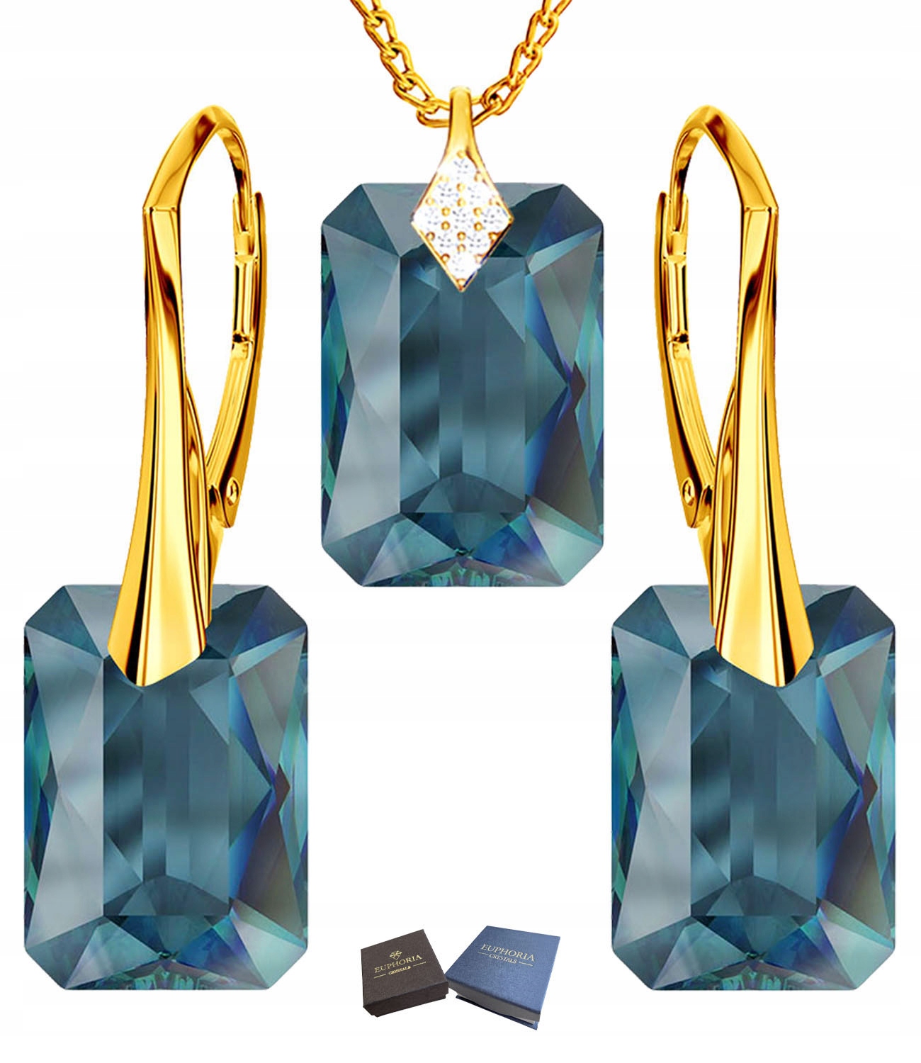 Sada zlatých šperků Náušnice Přívěsek s přívěskem pro ženy Geometrické