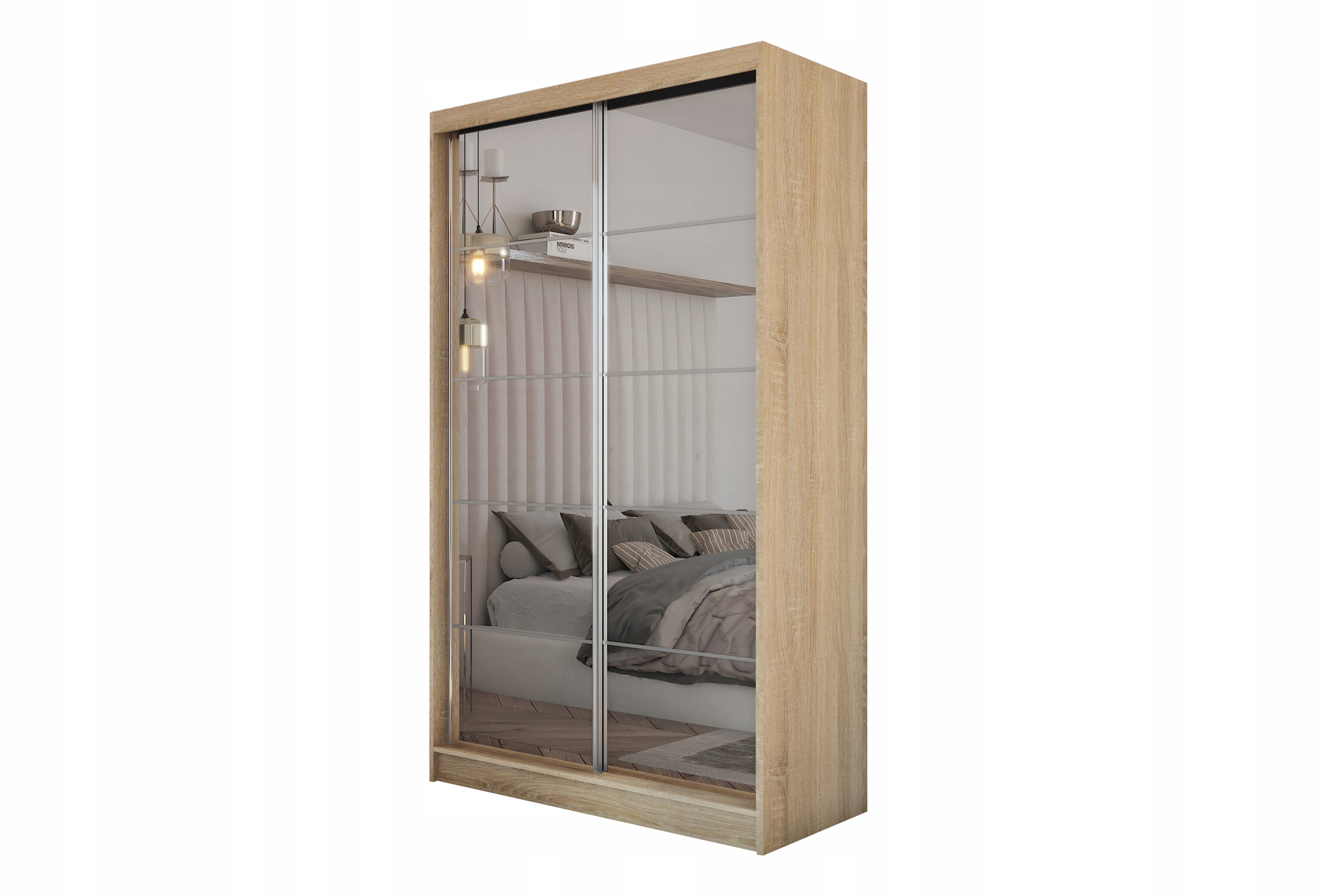 Skříň 120 cm se zrcadlem Skříň Dvoudveřová Dub Sonoma