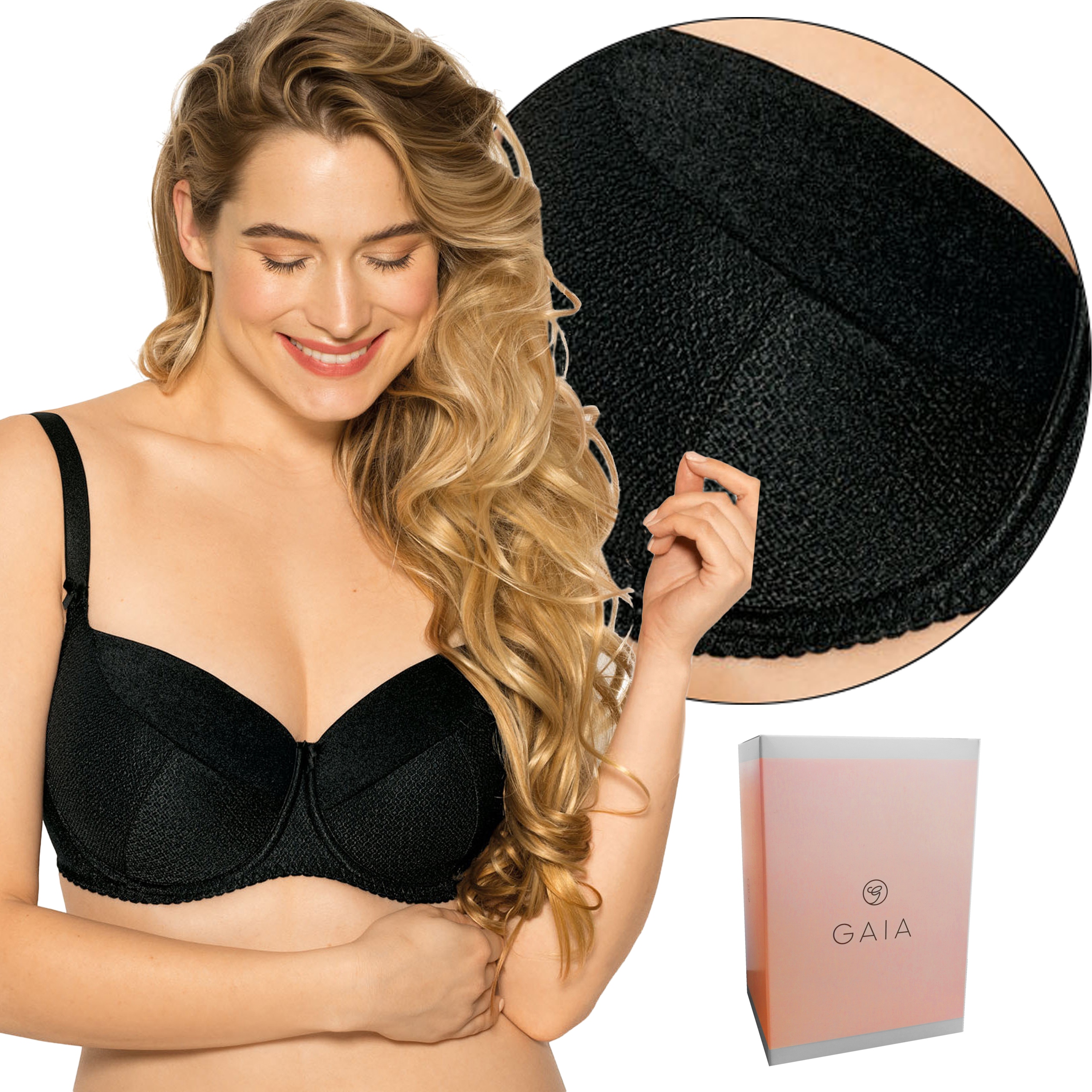 

Gaia Kate 281, biustonosz full cup, Czarny, 85E
