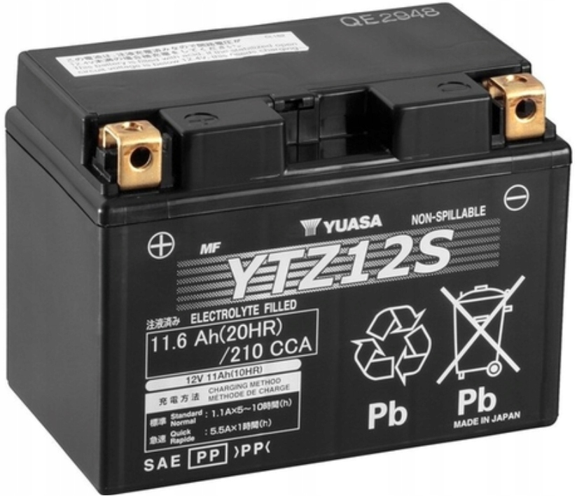 Yuasa YTZ12S 12V 11,6Ah 210A L+ Akumulator Uruchomiony