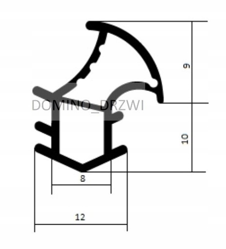 USZCZELKI DO DRZWI STALOWYCH OŚCIEŻNICA PRÓG METALOWY WCISKANA CZARNA 4 mb Kod producenta STL 7604