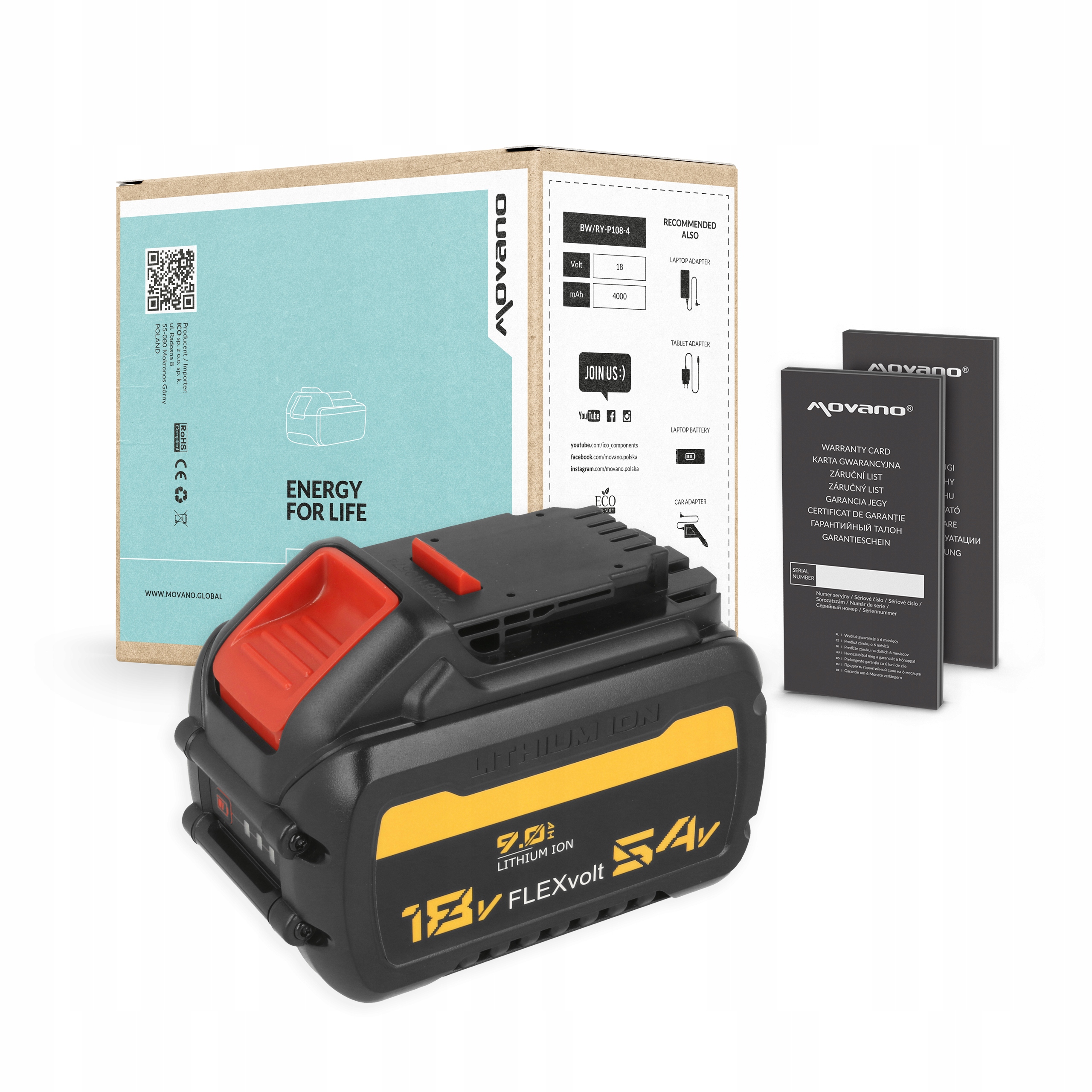 Akumulator do DeWalt FlexVolt 18/54V 9/3Ah DCB547