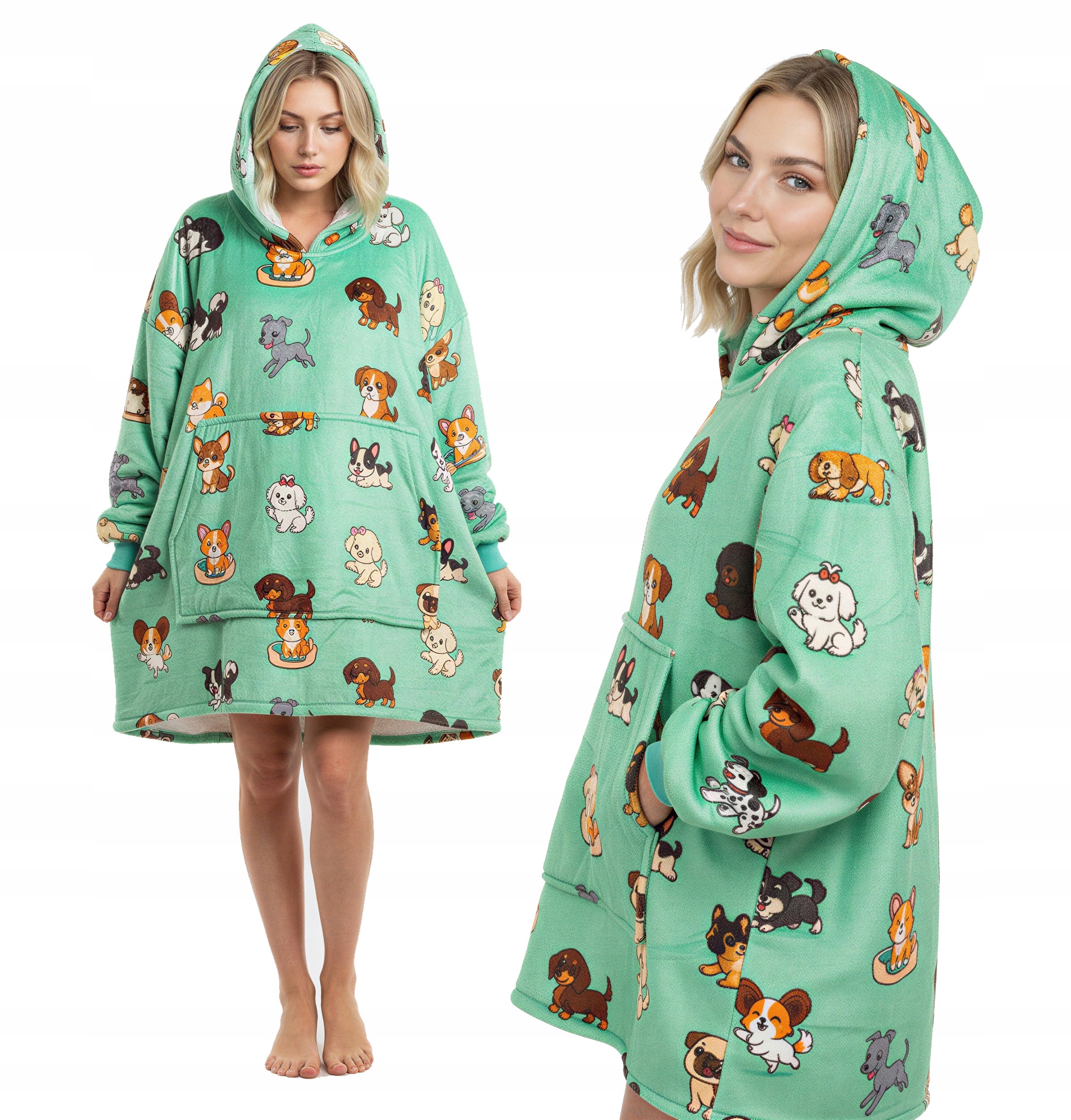 Koc Bluza Gruba Kocobluza Oversize Futrzak XXL Psy Pieski 460 Gsm Aż 1,3 kg