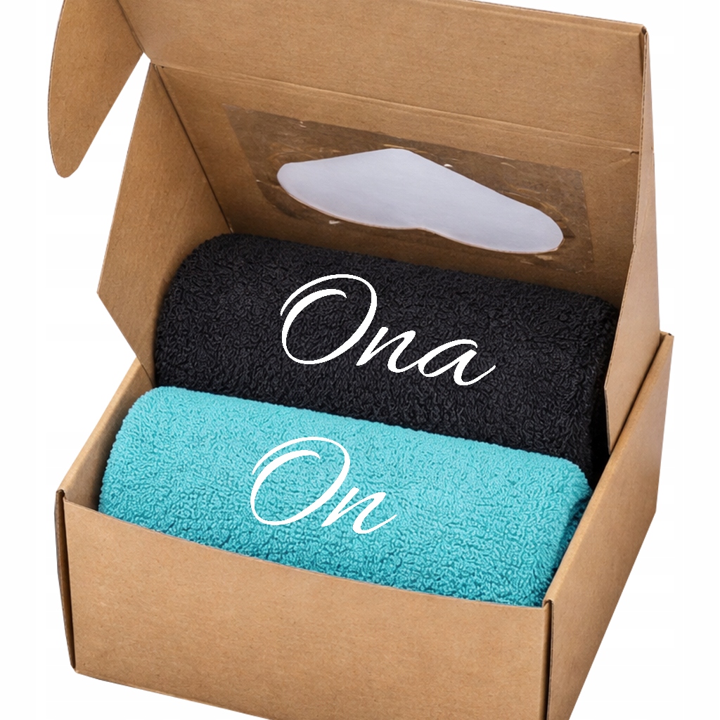 Sada ručníků 50x100 Výšivka Dárek Svatební výročí Ona & On Czar+ Turks