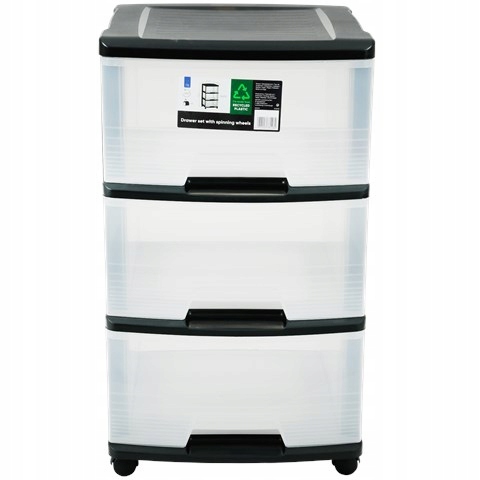 Komódka plastikowa Szafka na zabawki 37x39x66 cm Kolor mebla bezbarwny