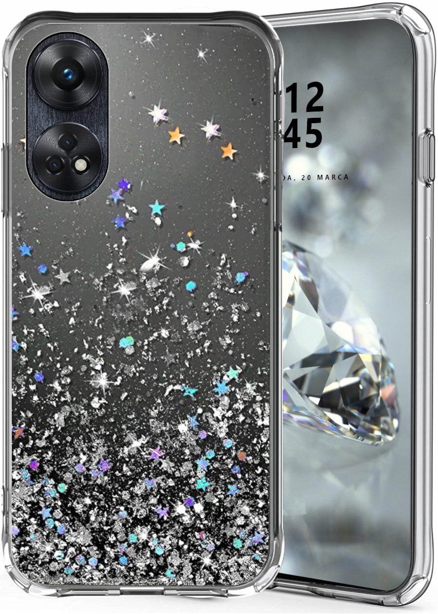 

Etui Do Oppo Reno 8T Kolorowy Brokat Szkło