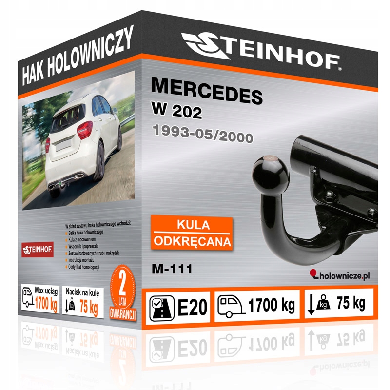 Hak holowniczy Mercedes W 202 1993-2000 7pin