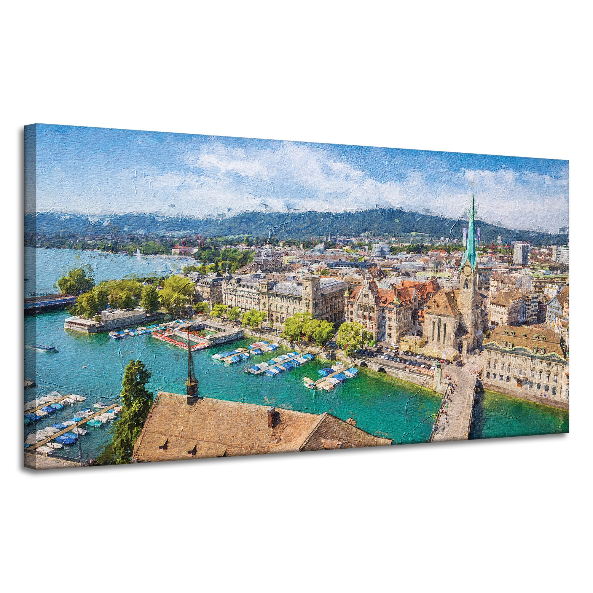 Obraz na plátně Pastelové město Umění Léto Krajina 120x60 cm