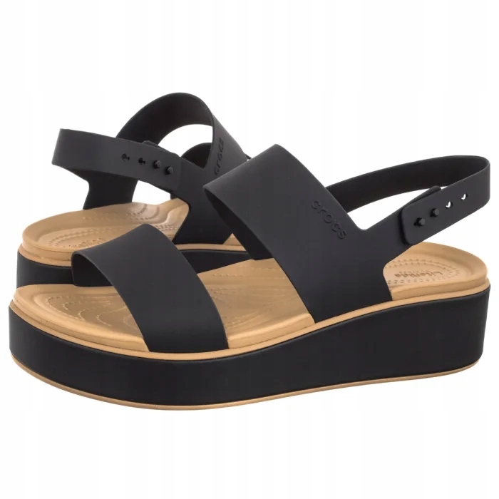 Dámské sandály Crocs Brooklyn Matte Wrap Low Wedge 211802 černé