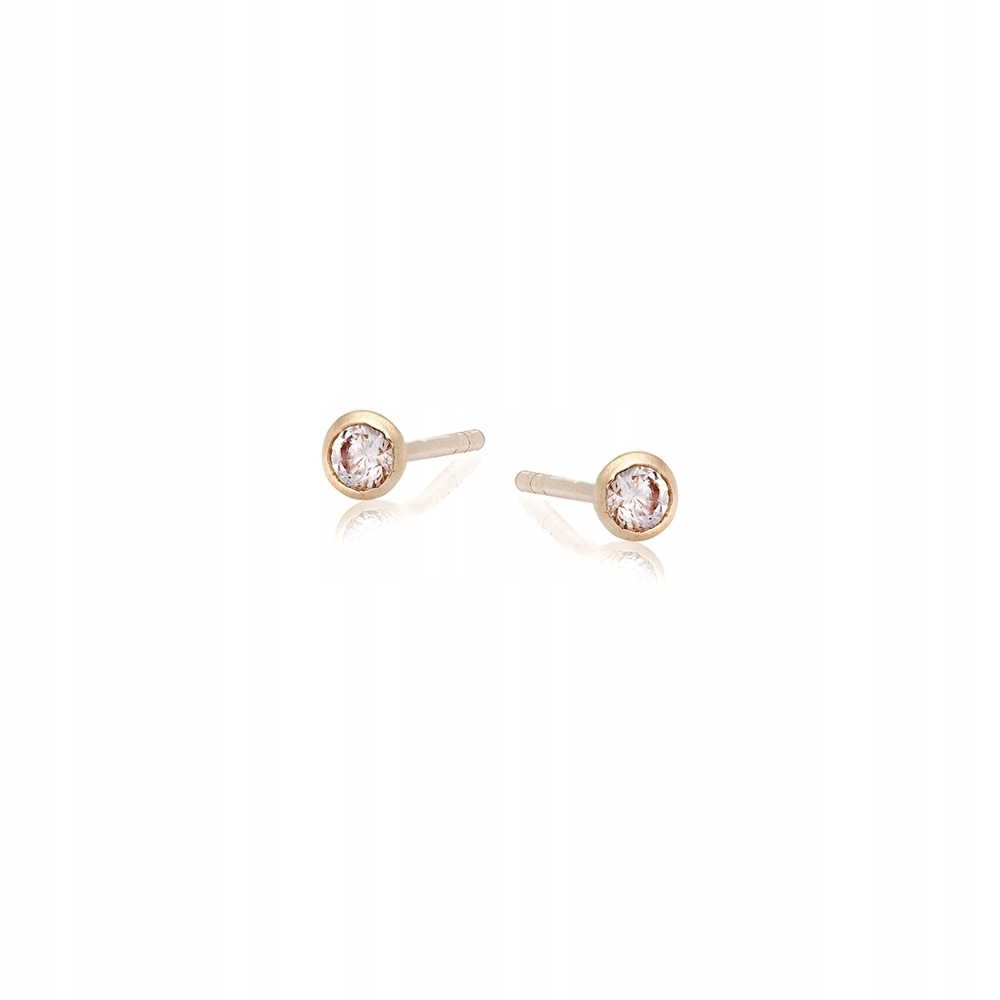 Kolczyki sztyfty złote Ania Kruk białe cyrkonie złoto 375