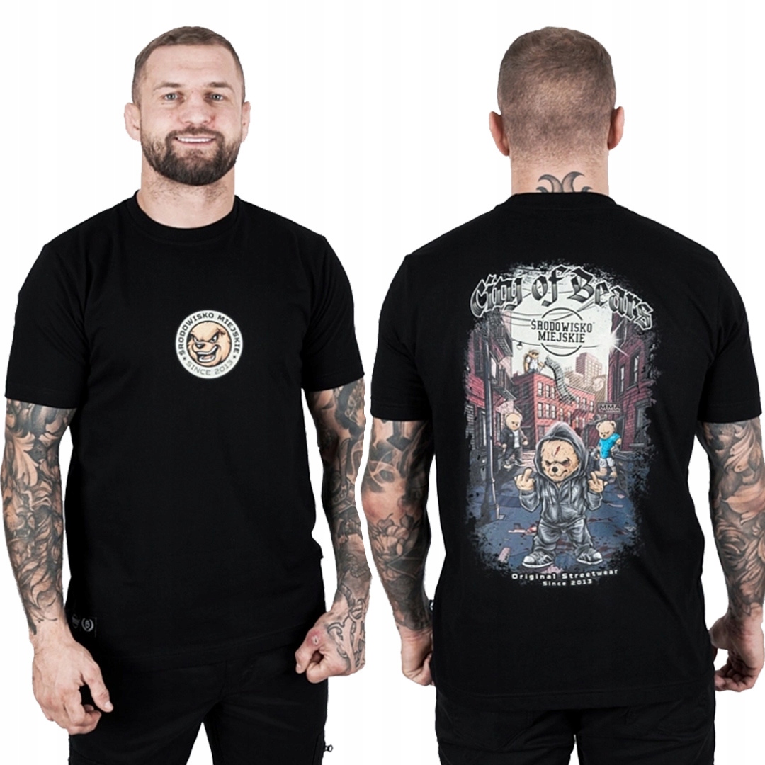 Koszulka męska Środowisko Miejskie City of Bears Czarna r. L