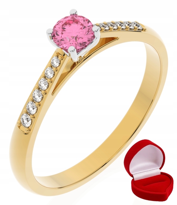 Zlatý Prstýnek 585 14k Safír 0,24 ct Krabička R0