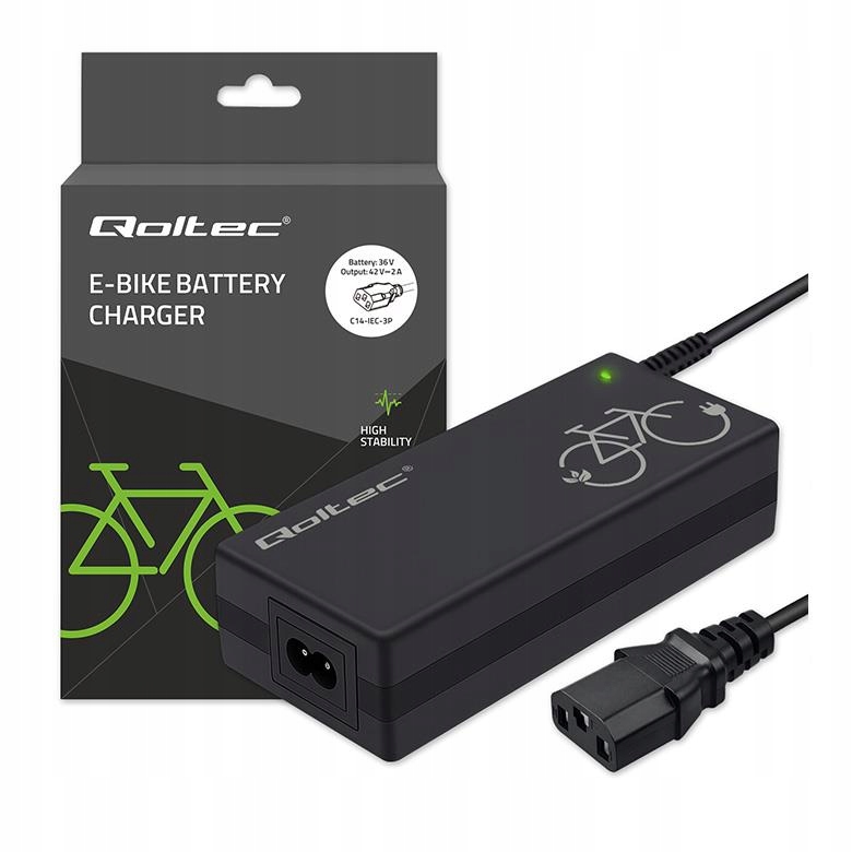 Ładowarka Qoltec do roweru elektrycznego 36V | 42V | 2A | C14-IEC-3Pin +kab